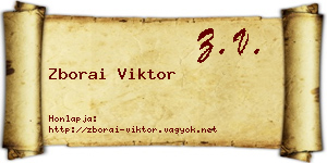Zborai Viktor névjegykártya